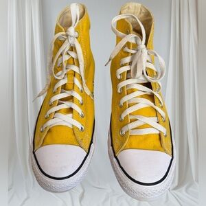 Converse All Stars Yellow Canvas Hi-Top Sneakers Men 10 Women 12